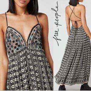 Free People Black and White Maxi Dress Size S